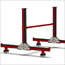 Wood and steel kayak rack project the SolidWorks model iso view.
